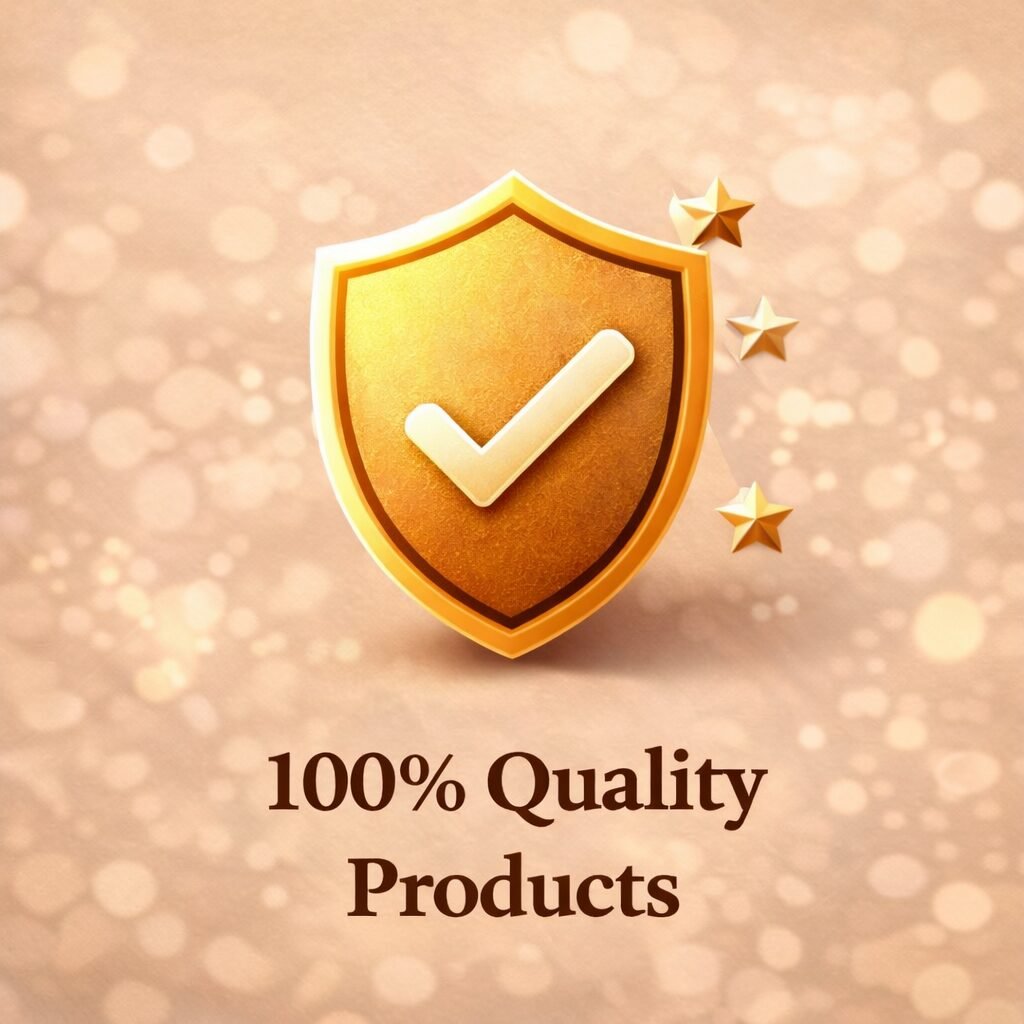 100% quality products emblem