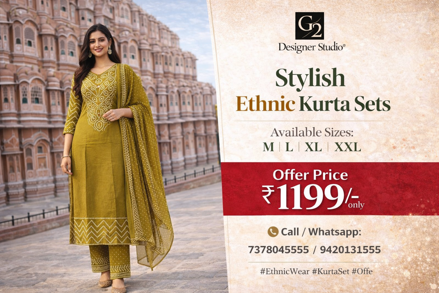 Ethnic kurta set at Hawa Mahal