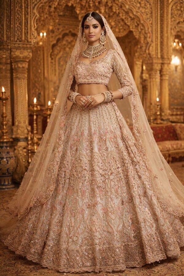 Royal Bridal Embroidered Lehenga Choli Set with Dupatta
