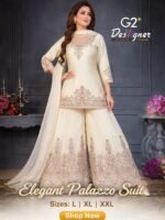Elegant Embroidered Palazzo Suit Set with Dupatta